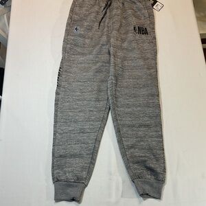 NBA NWT Heather Gray Jogging Pants Sweatpants Black Accents Size S, Pockets